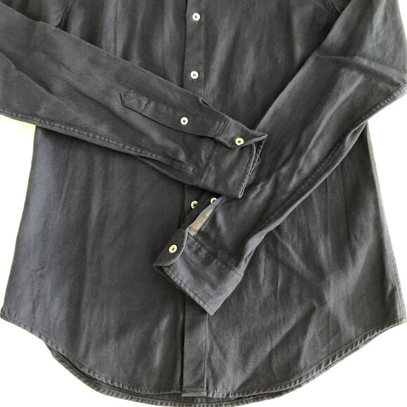 Zara Man Relaxed Fit Casual Lg Slv Button Down Cotton Oxford Shirt Navy Sz S NWT - Picture 4 of 13